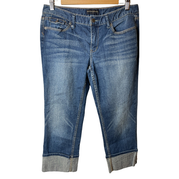 Banana Republic Factory Cropped Cuffed Jeans Size 29/8R - Picture 2 of 9